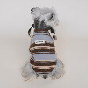 Polo bleu rayé pour chien à col montant — vue 3